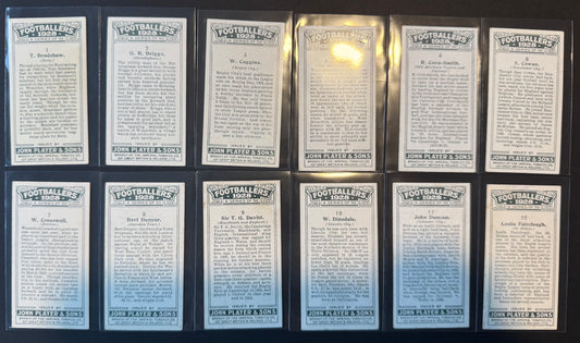 1929 John Player Footballers Cigarette Cards Full Set inc Dixie Dean
