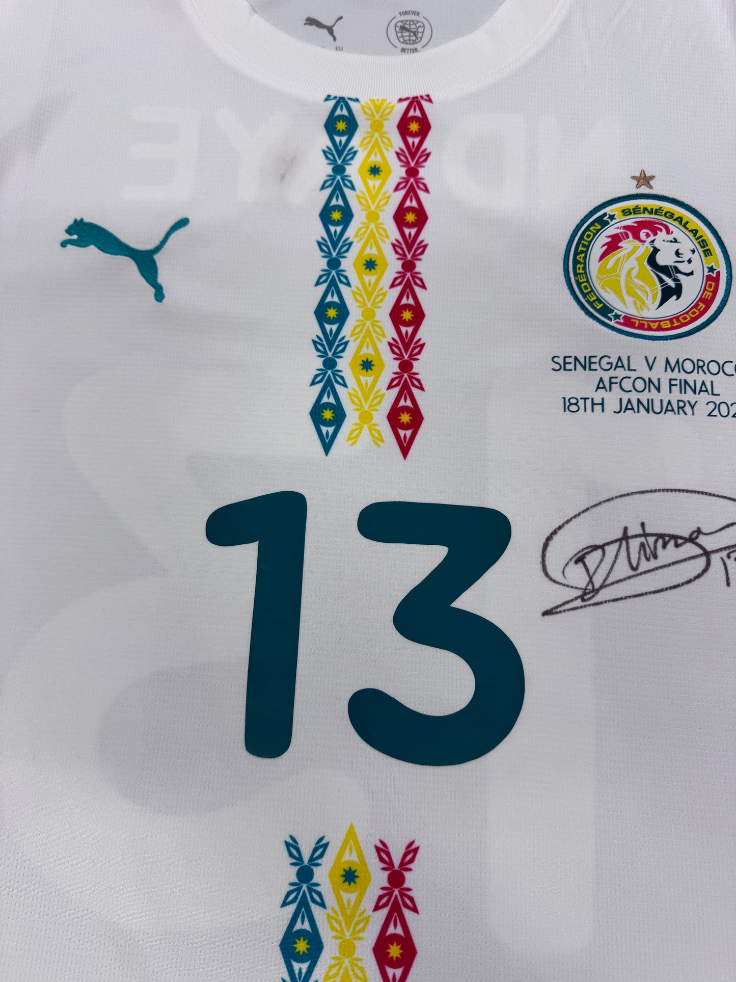 Senegal 2026 AFCON Shirt - Large - Signed by Iliman Ndiaye