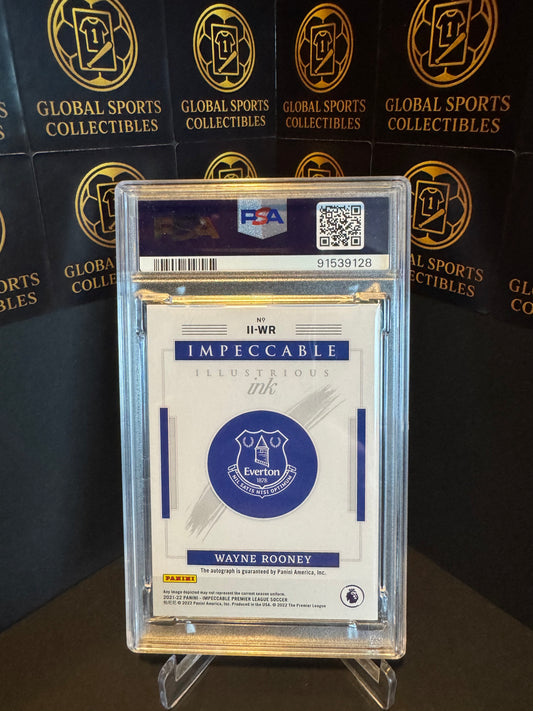 2021-22 Wayne Rooney Everton Impeccable auto /35 PSA 9