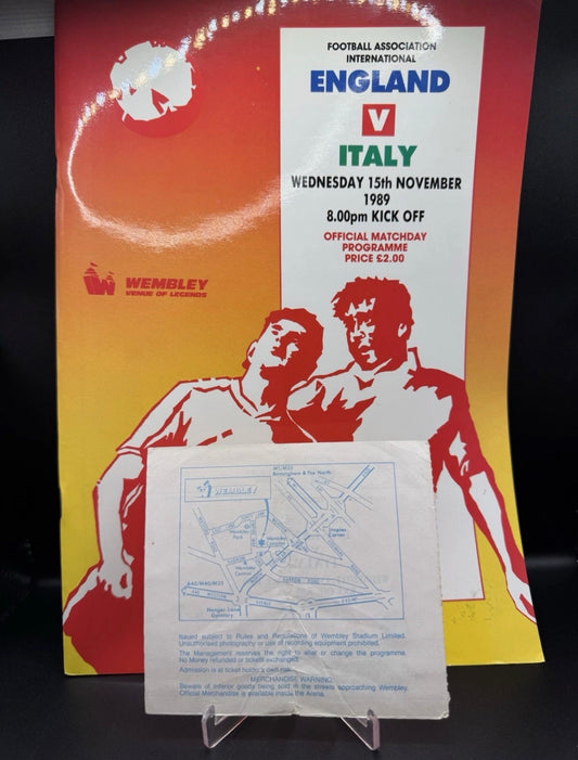 England V Italy Wembley November 1989 Qualified For Italia 90 Programme Ticket