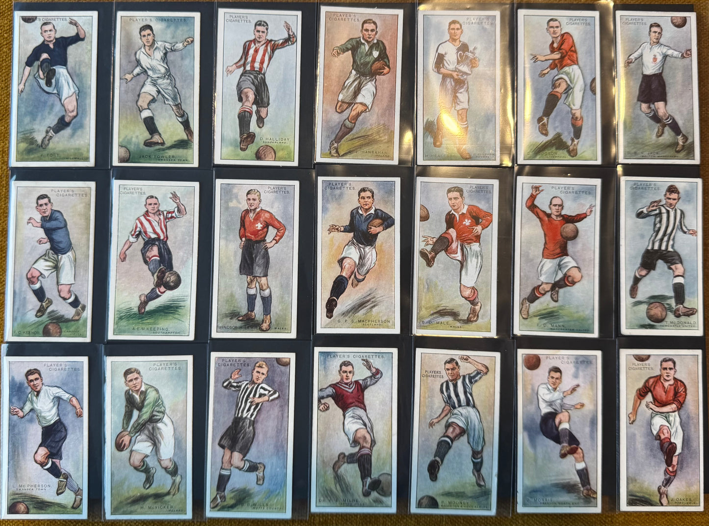 1929 John Player Footballers Cigarette Cards Full Set inc Dixie Dean