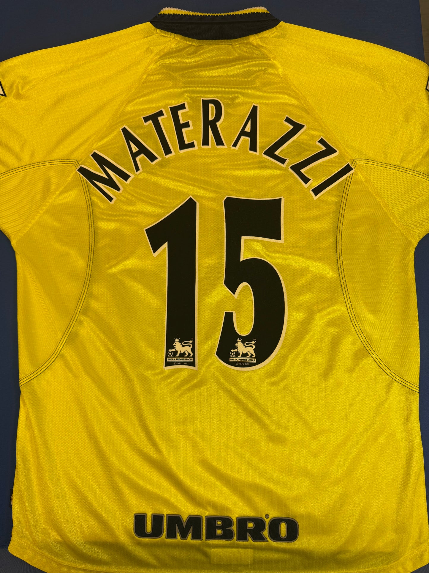 Everton 1998/99 - Umbro Third Shirt - Match Worn Marco Materazzi - VGC