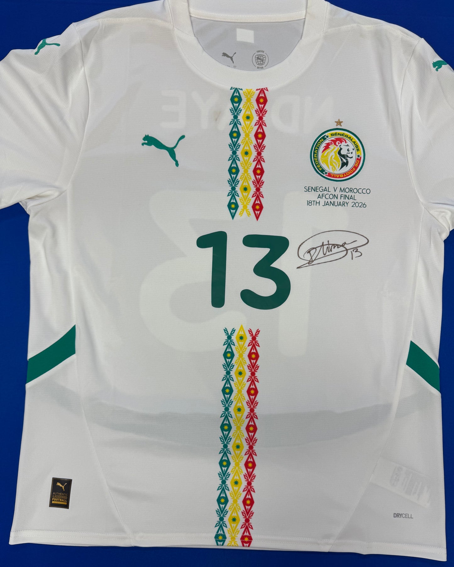 Senegal 2026 AFCON Shirt - Large - Signed by Iliman Ndiaye