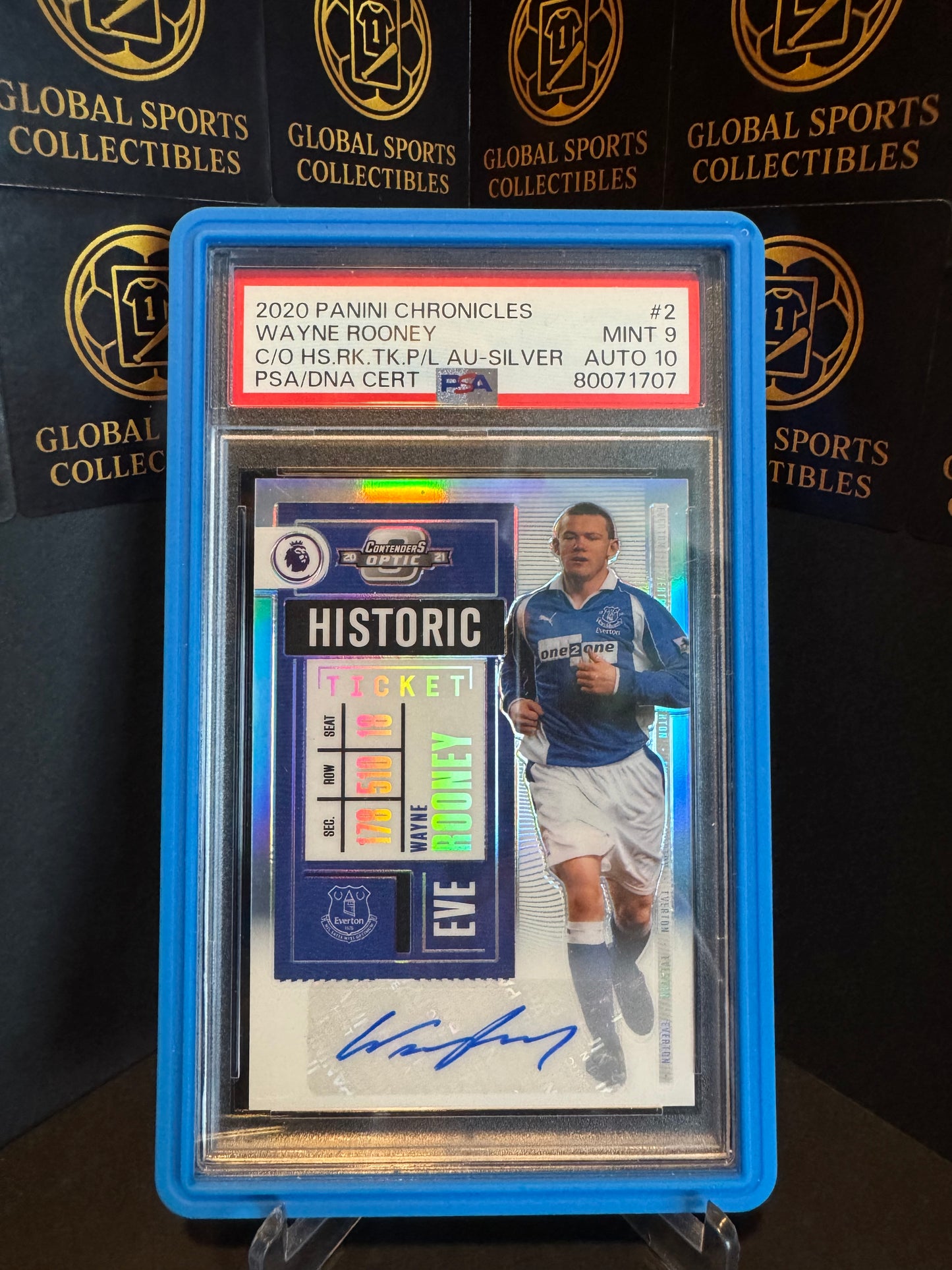 2020 Panini Chronicles Wayne Rooney Silver Historic Ticket /49 PSA 10 Auto