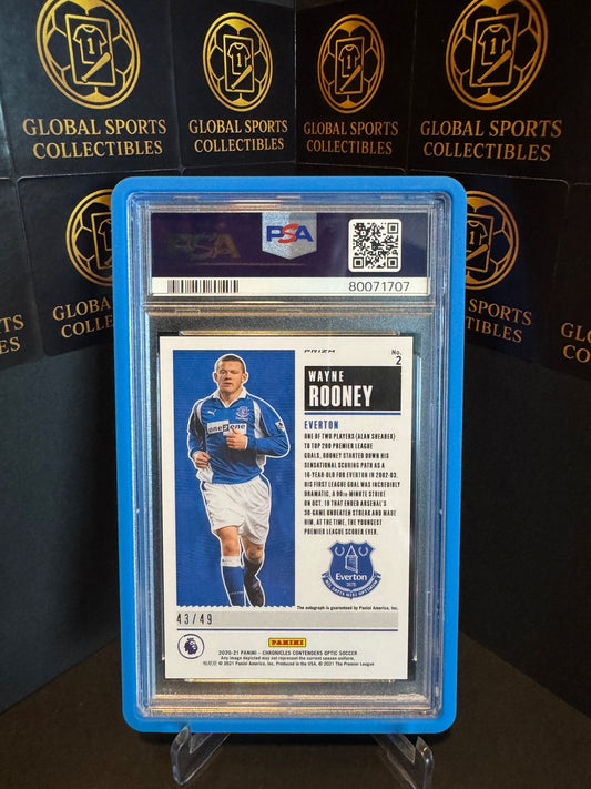 2020 Panini Chronicles Wayne Rooney Silver Historic Ticket /49 PSA 10 Auto