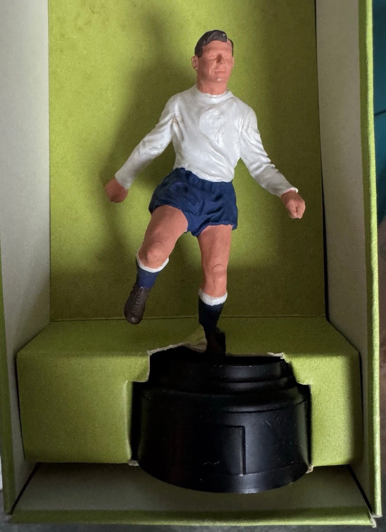 Subbuteo Vintage Footballer Statuette C.120. Boxed Tottenham Hotspurs