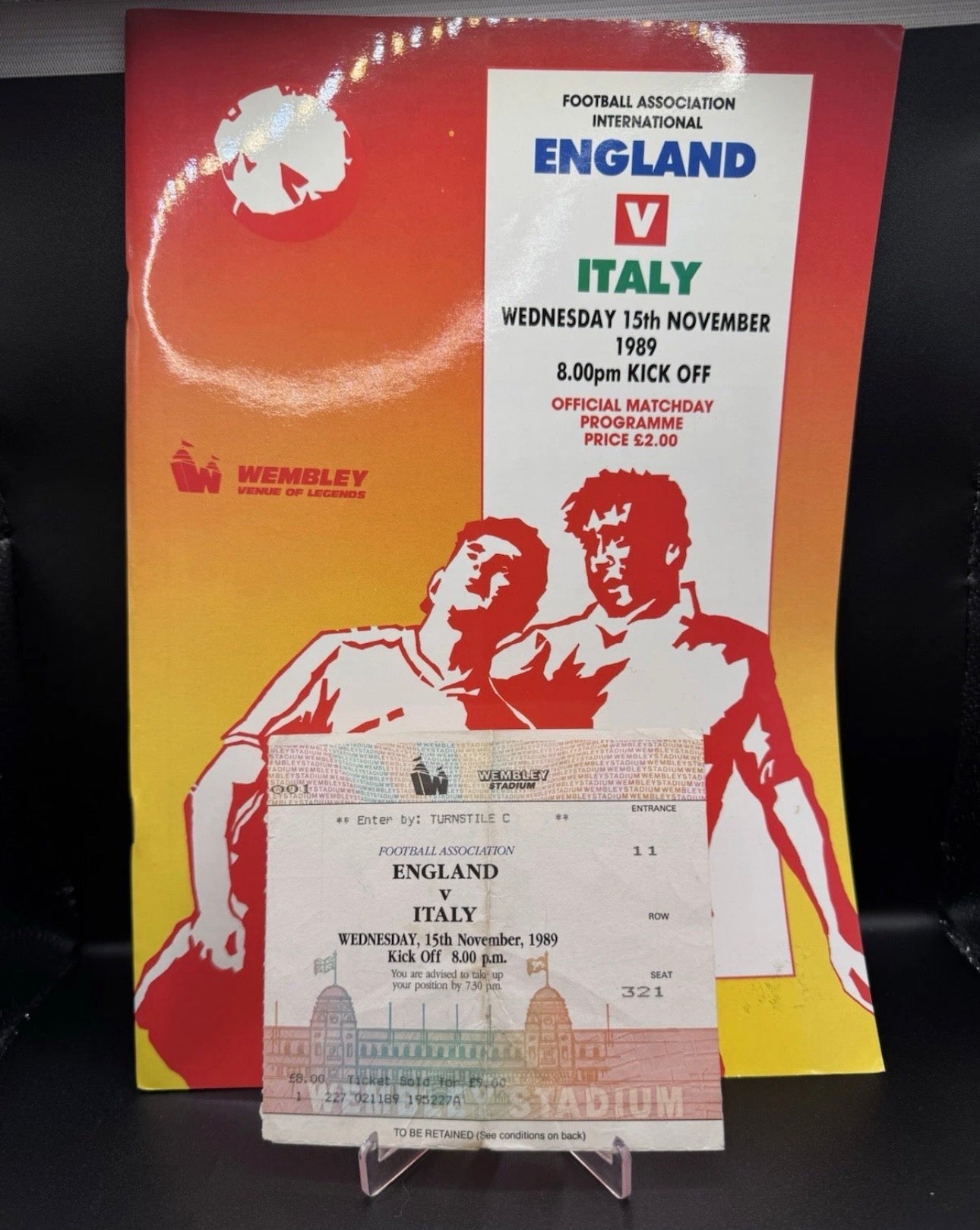 England V Italy Wembley November 1989 Qualified For Italia 90 Programme Ticket
