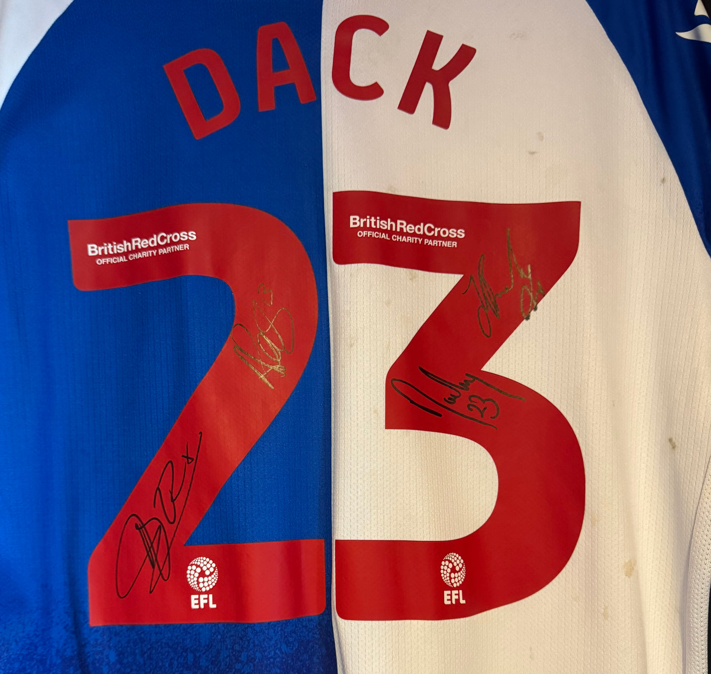 Bradley Dack Blackburn Rovers Player Worn shirt v Watford signed by four players
