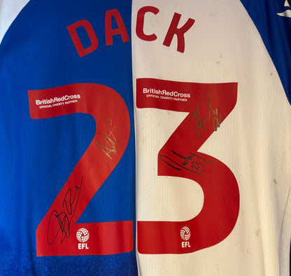 Bradley Dack Blackburn Rovers Player Worn shirt v Watford signed by four players