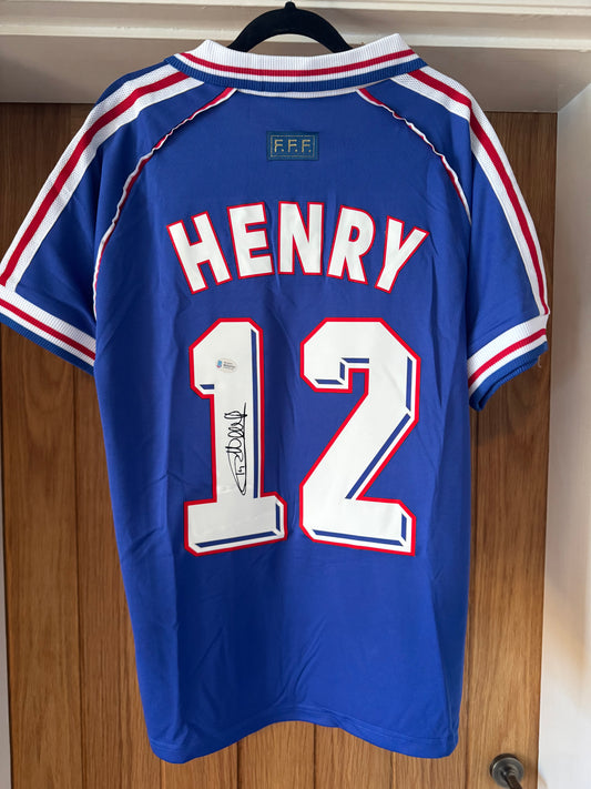Thierry Henry France Signed Shirt Beckett Authenticated